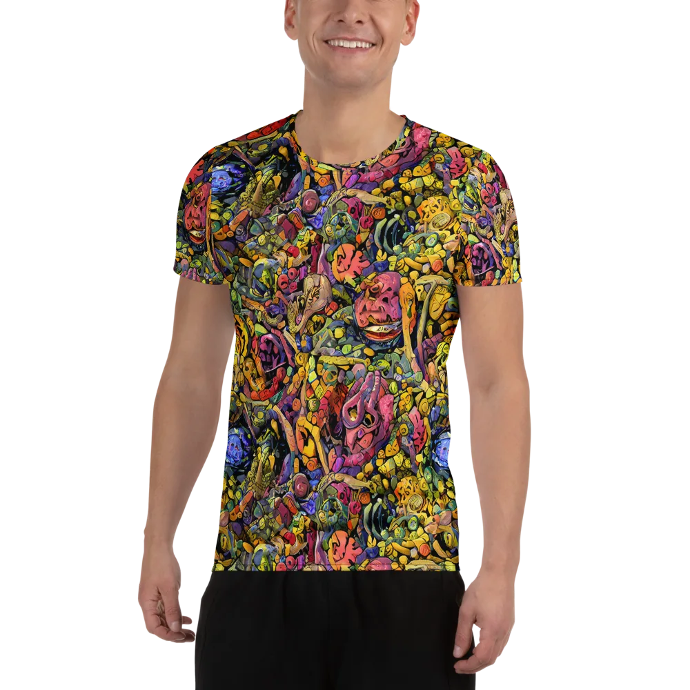 Neon Fossil Garden on Men's Athletic T-Shirt — Front