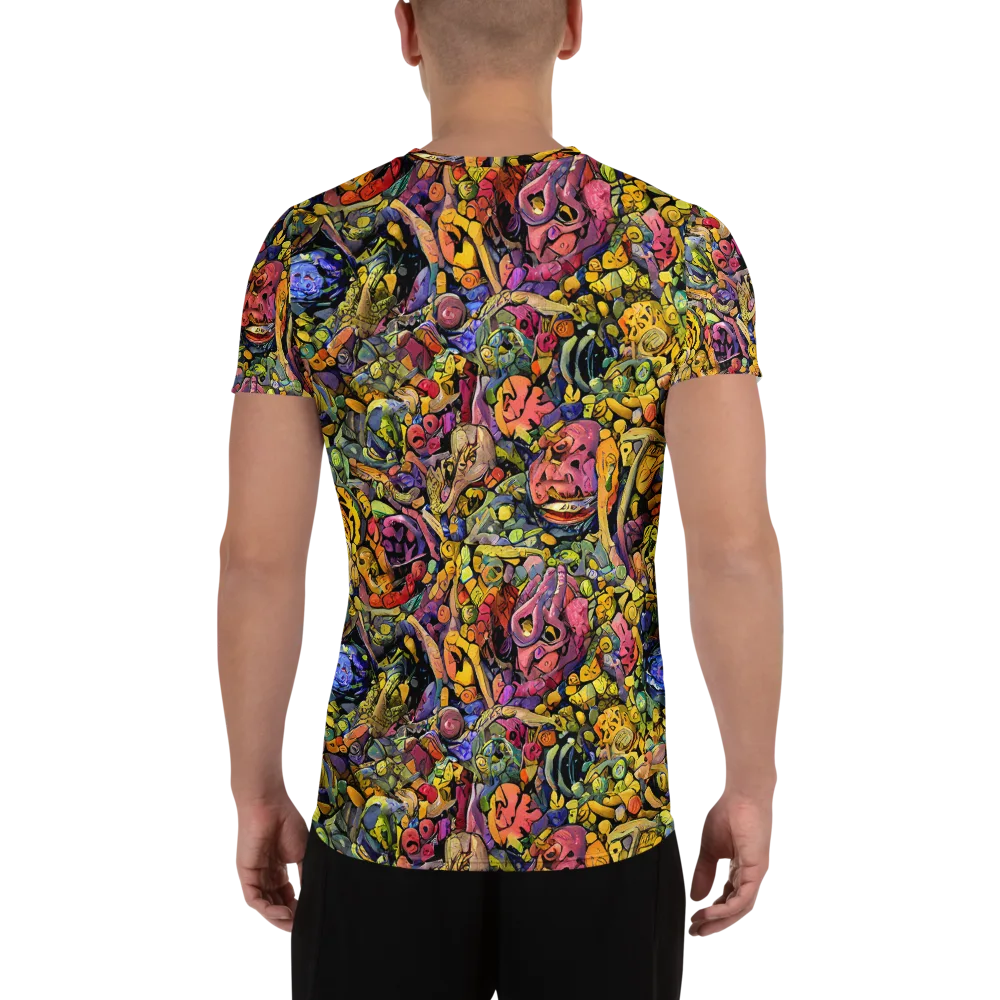 Neon Fossil Garden on Men's Athletic T-Shirt — Back