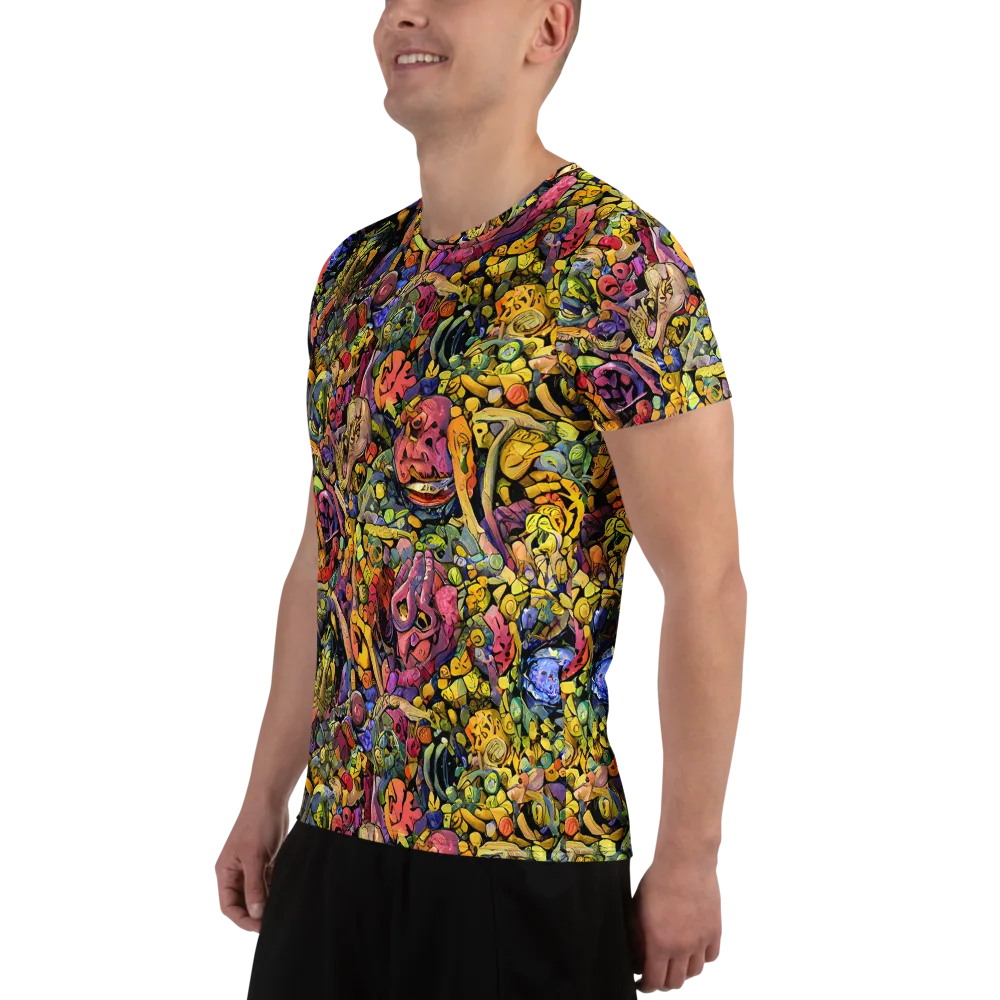 Neon Fossil Garden on Men's Athletic T-Shirt — Left