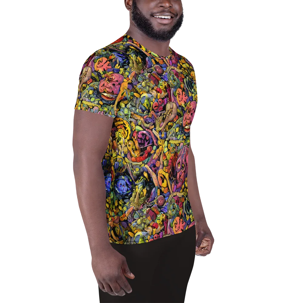 Neon Fossil Garden on Men's Athletic T-Shirt — Right