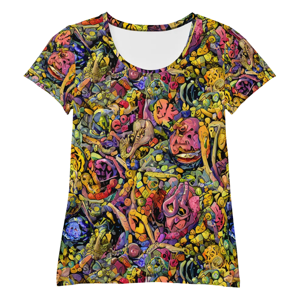 Neon Fossil Garden on Women's Athletic T-Shirt — Front