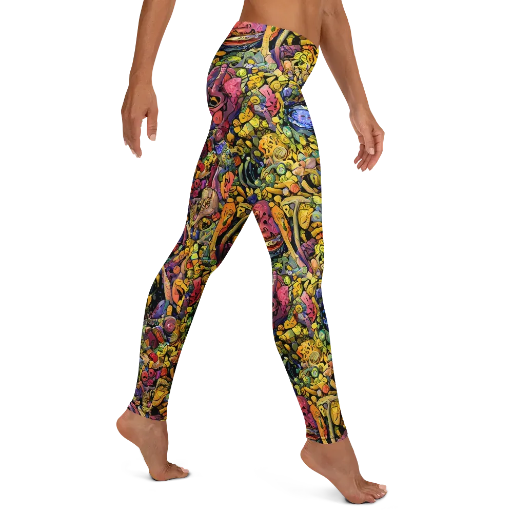Neon Fossil Garden on Leggings — Right