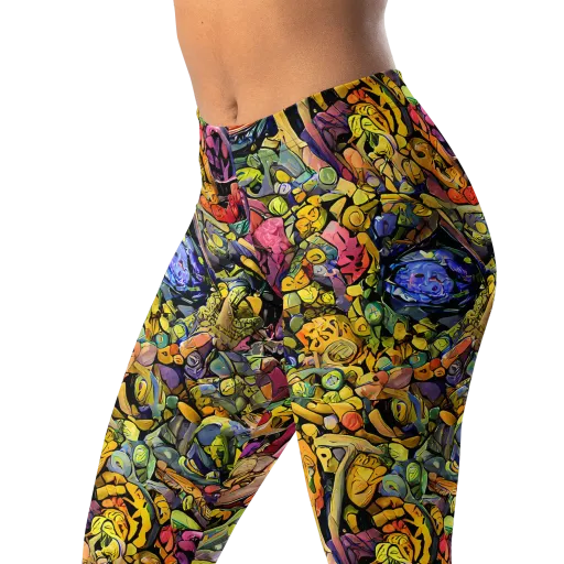 Neon Fossil Garden on a Leggings