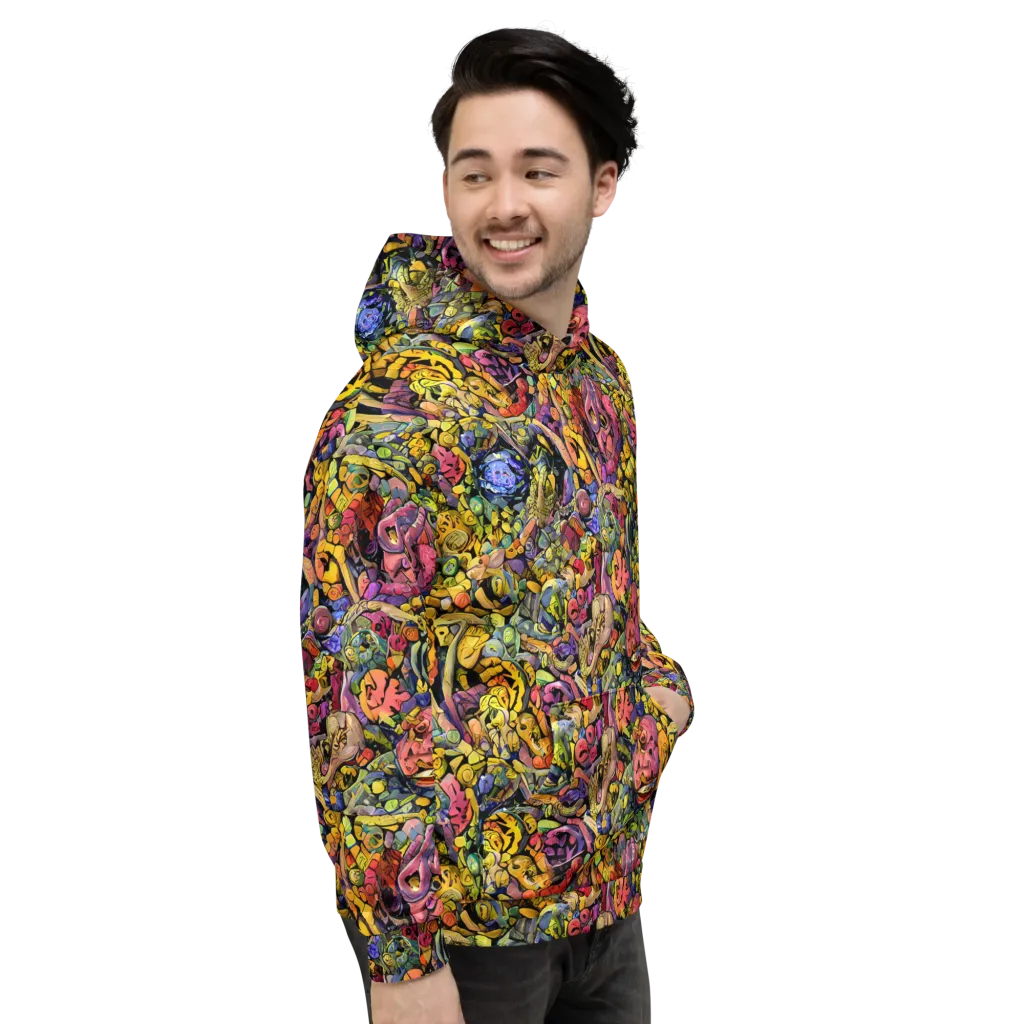 Neon Fossil Garden on Hoodie — Right