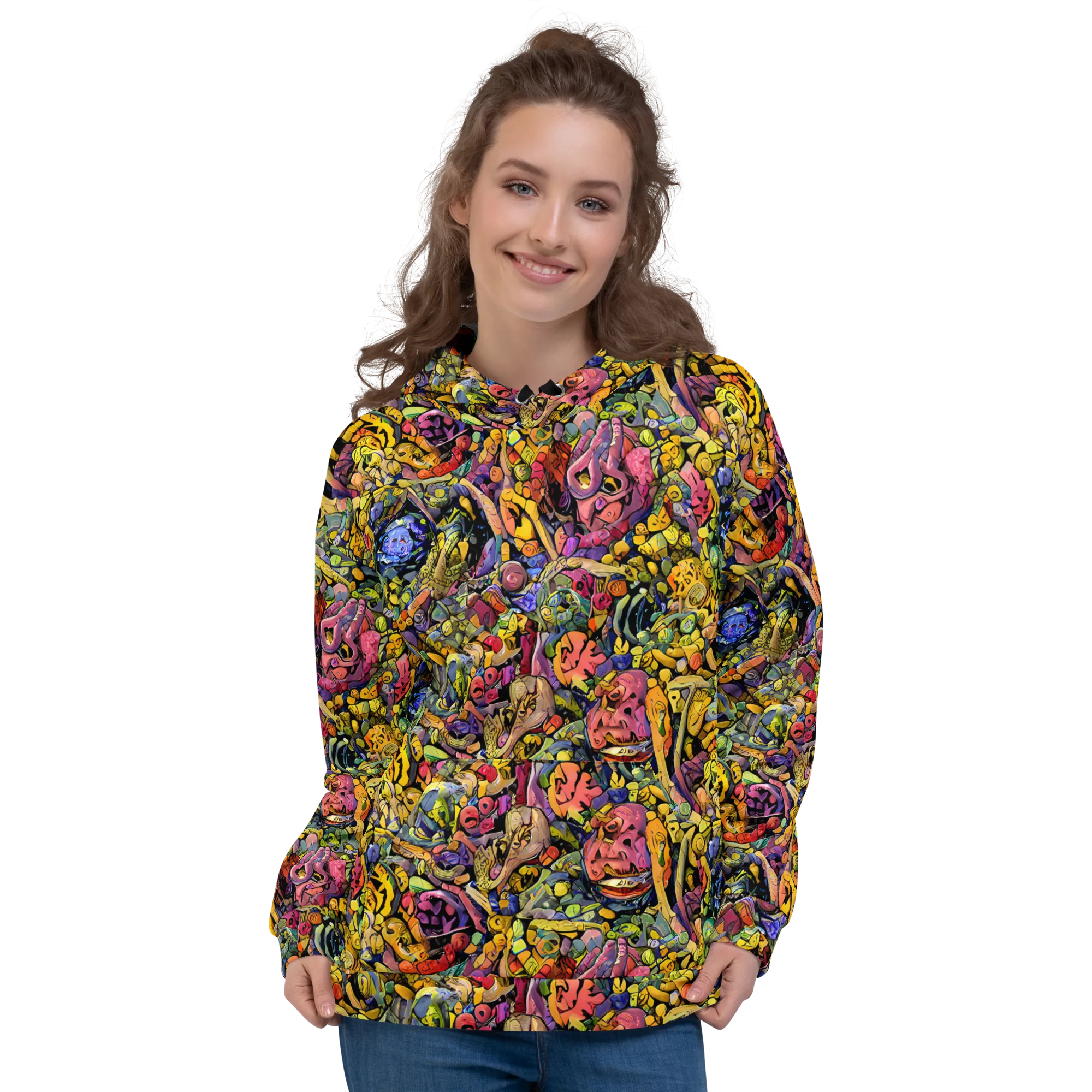 Neon Fossil Garden on Hoodie — Front