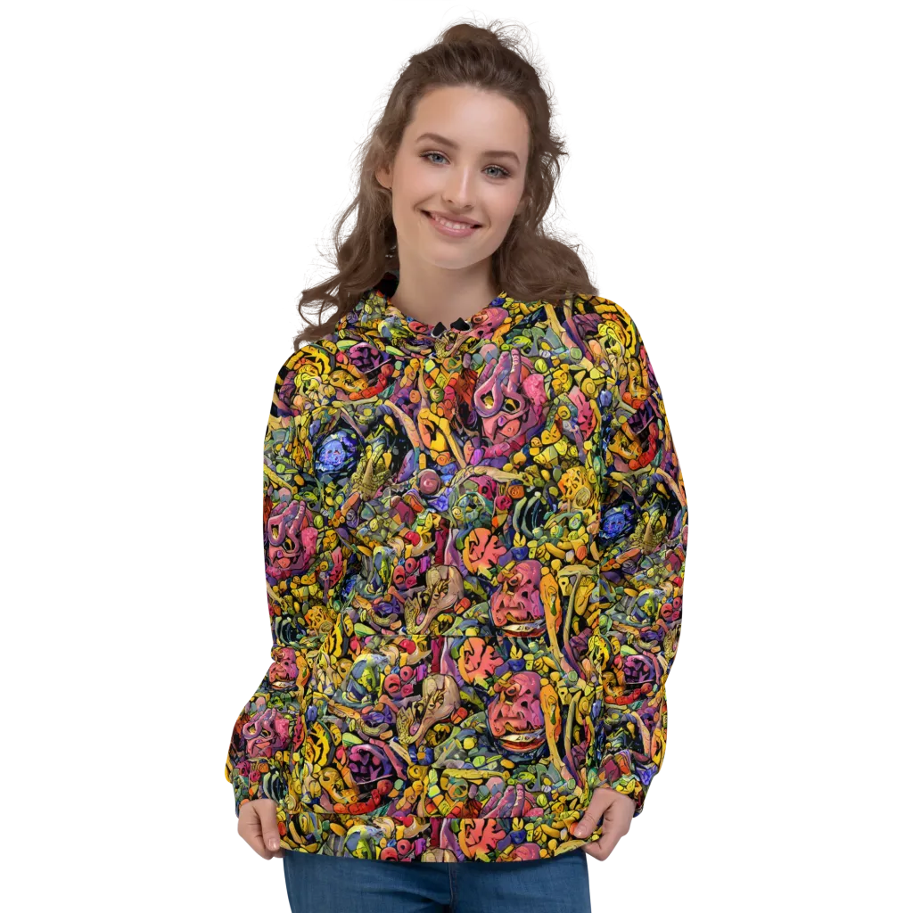 Neon Fossil Garden on Hoodie — Front