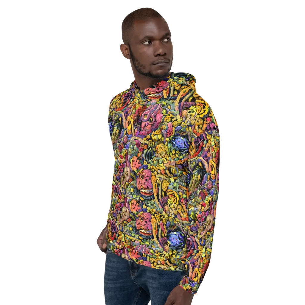 Neon Fossil Garden on Hoodie — Left