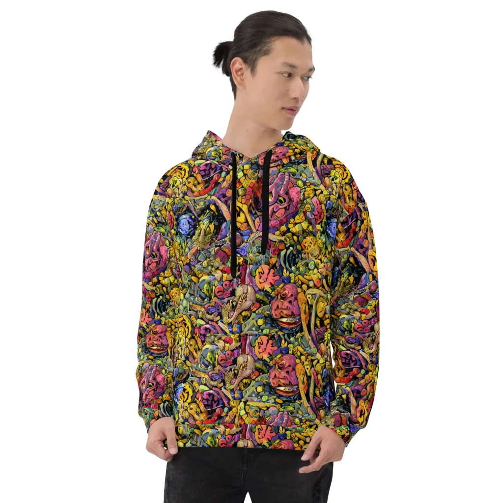 Neon Fossil Garden on Hoodie — Front
