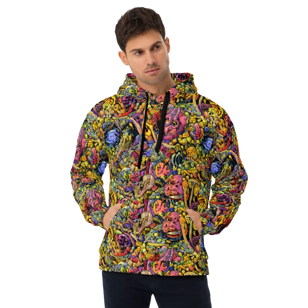 Neon Fossil Garden on Hoodie — Front