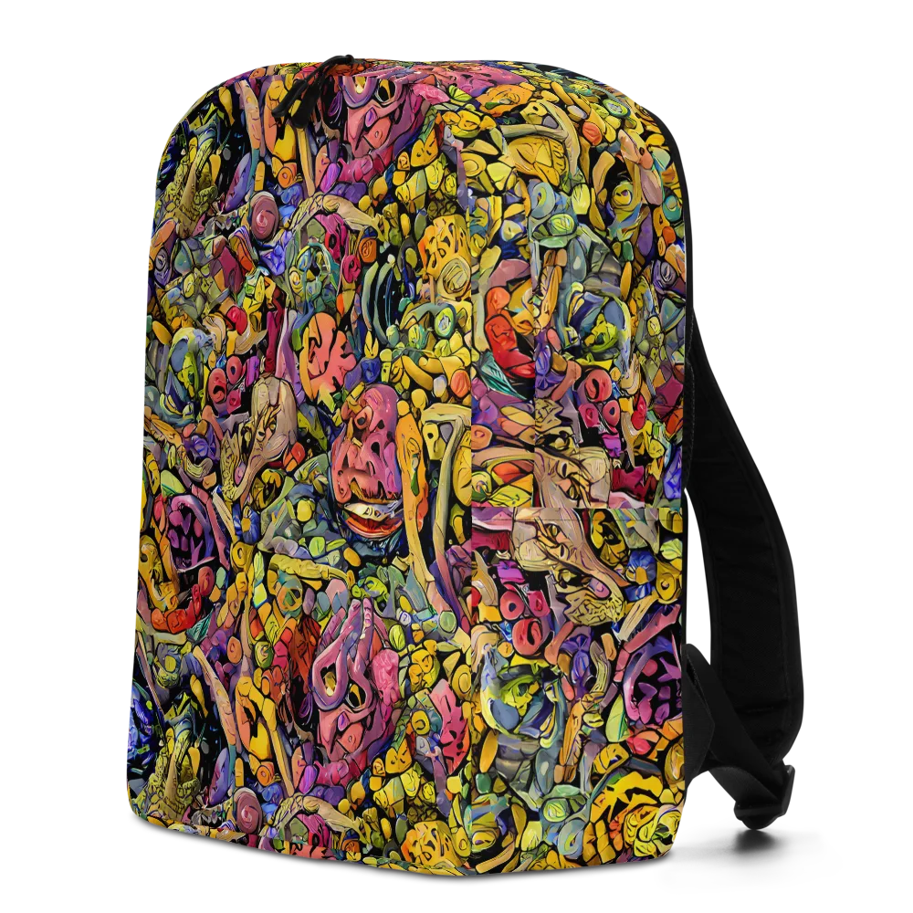 Neon Fossil Garden on Minimalist Backpack — Left