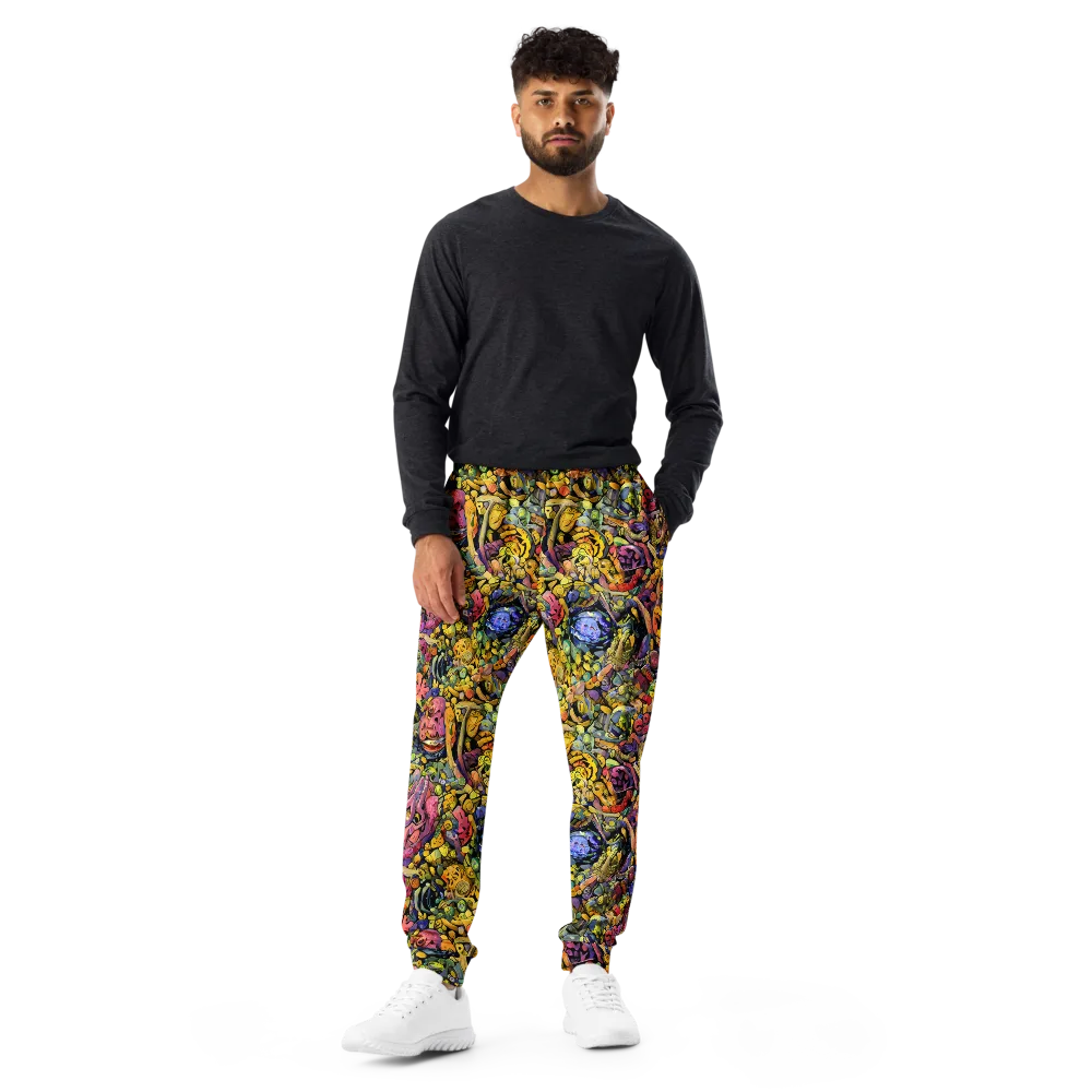 Neon Fossil Garden on Men's Joggers — Front