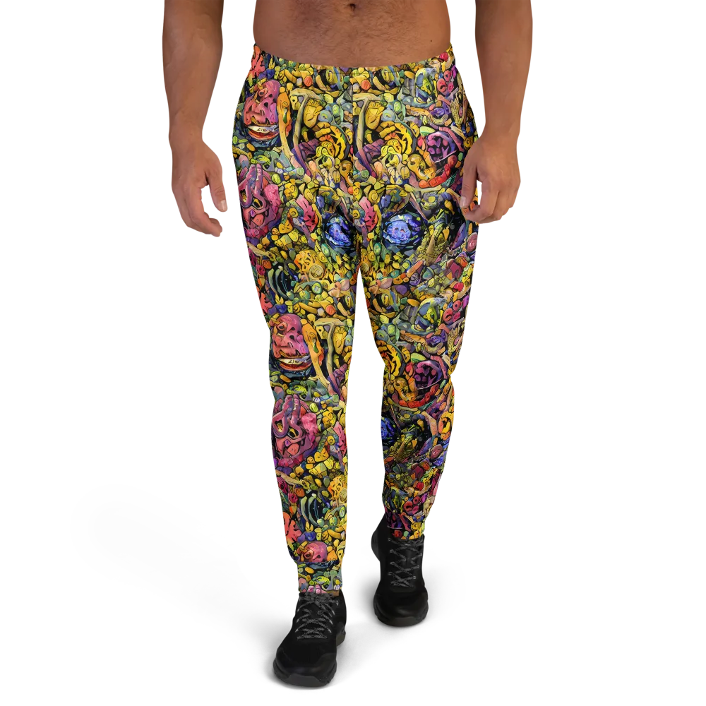 Neon Fossil Garden on Men's Joggers — Front