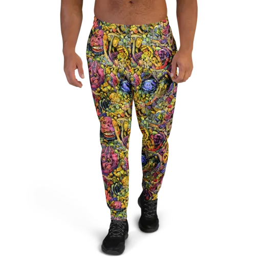 Neon Fossil Garden on a Men's Joggers