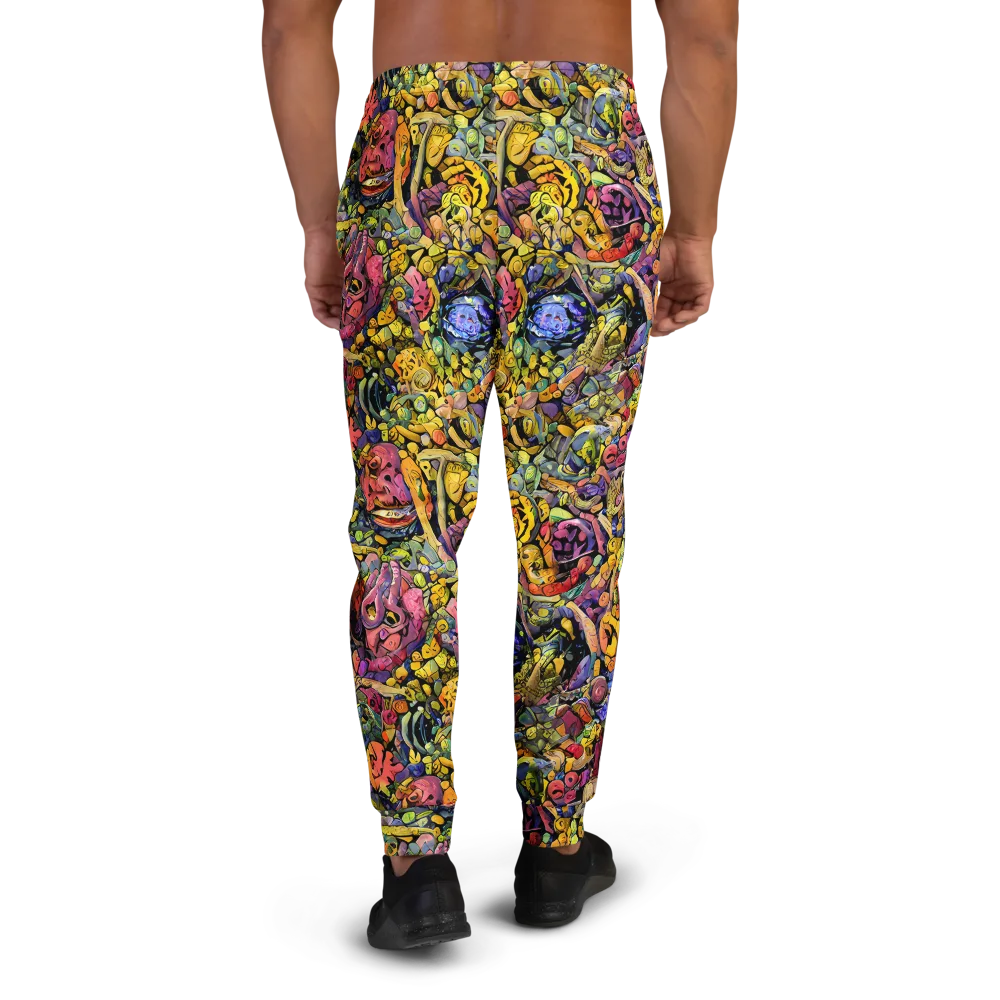 Neon Fossil Garden on Men's Joggers — Back
