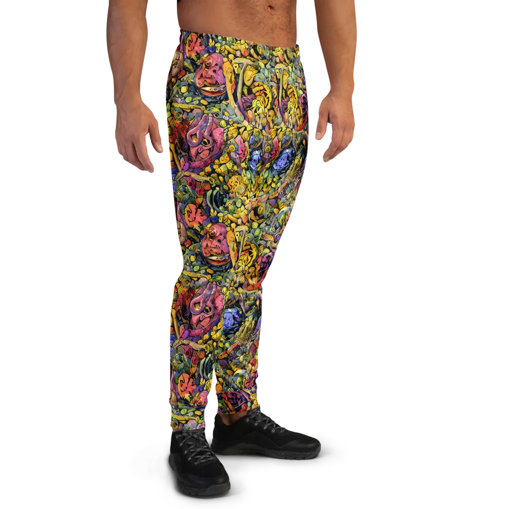 Neon Fossil Garden on Men's Joggers — Right