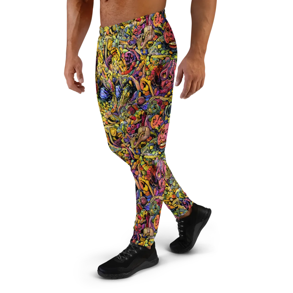 Neon Fossil Garden on Men's Joggers — Left