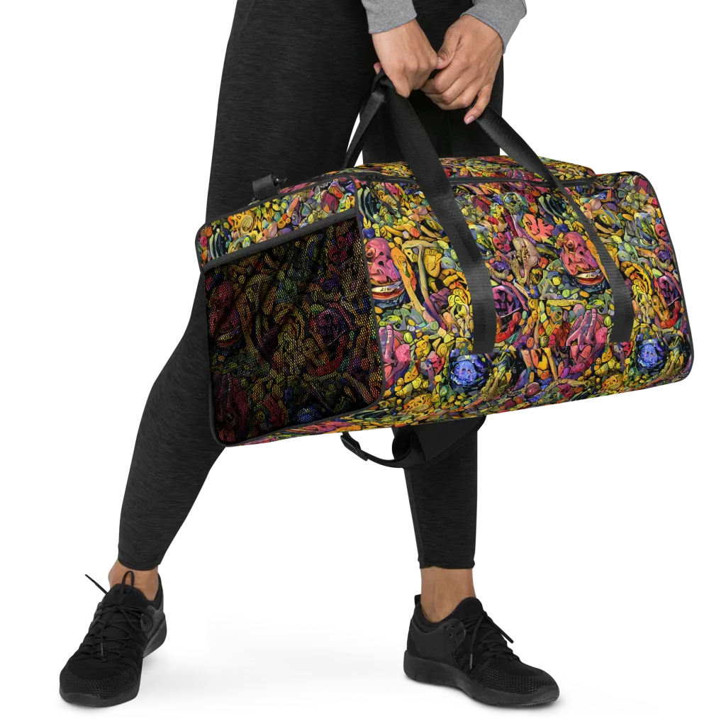 Neon Fossil Garden on Duffle Bag — Right Front