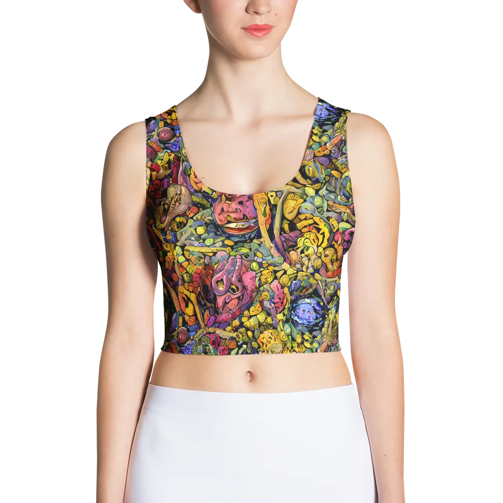 Neon Fossil Garden on Crop Top — Front