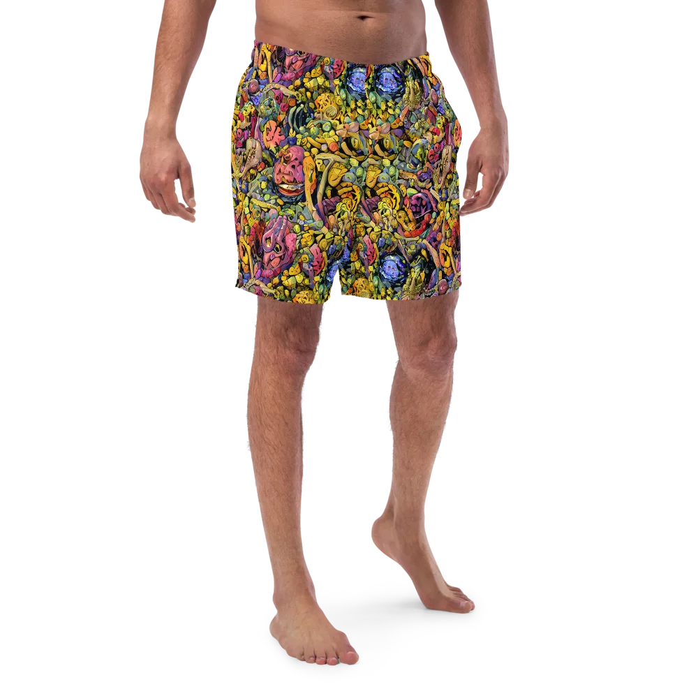 Neon Fossil Garden on Swim Trunks — Front