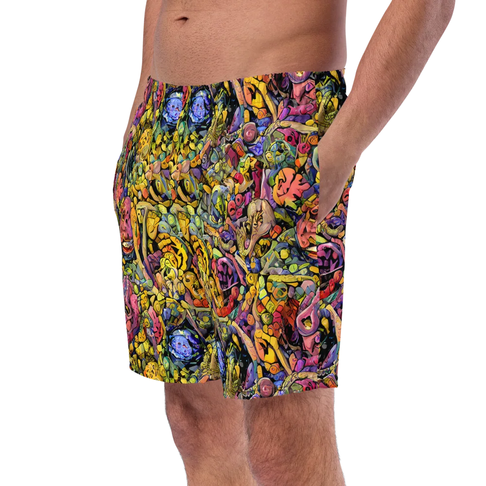 Neon Fossil Garden on Swim Trunks — Left Front