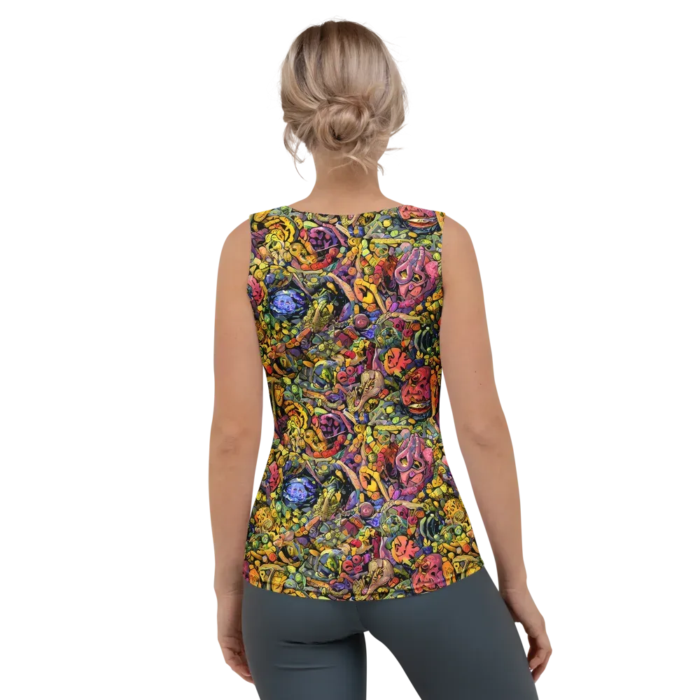Neon Fossil Garden on Women's Tank Top — Back