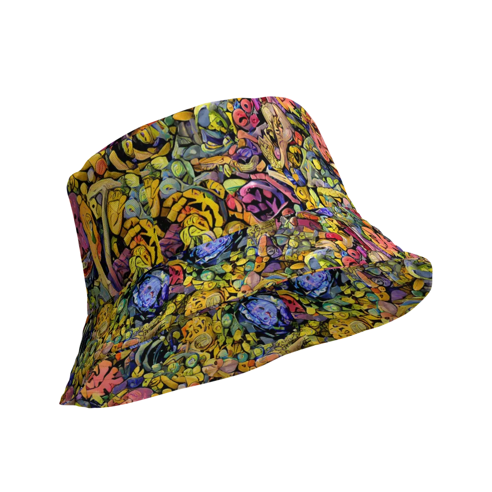 Neon Fossil Garden on Reversible Bucket Hat — Product details Outside