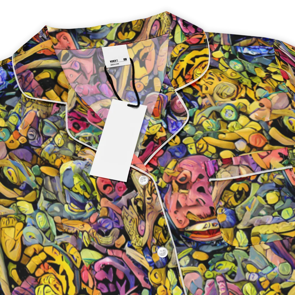 Neon Fossil Garden on Women's Short Sleeve Pajama Top — Product details