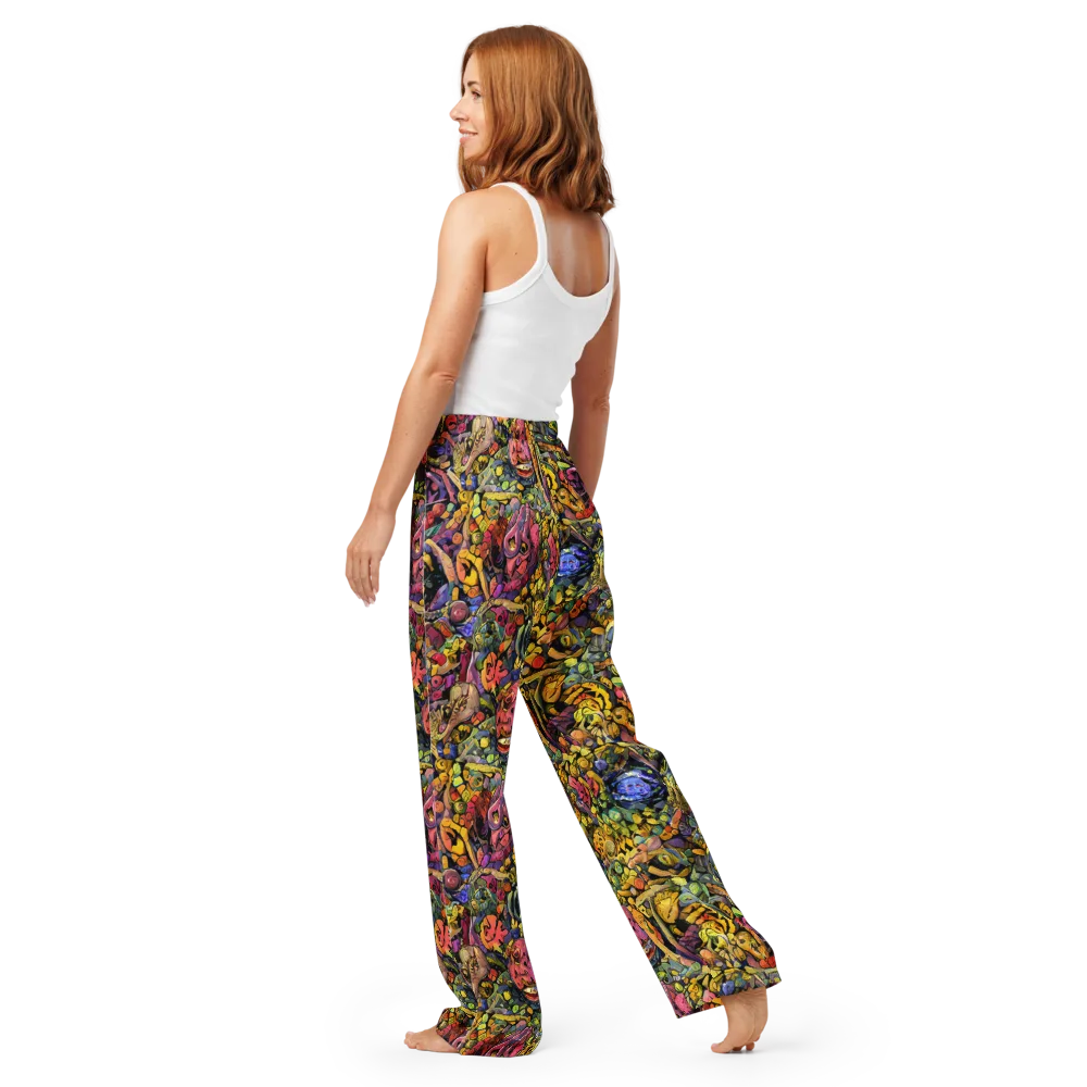 Neon Fossil Garden on Women's Pajama Pants — Back