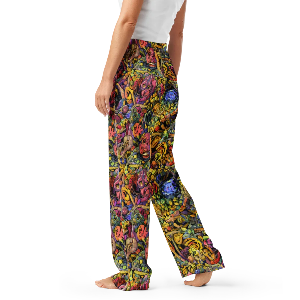 Neon Fossil Garden on Women's Pajama Pants — Left