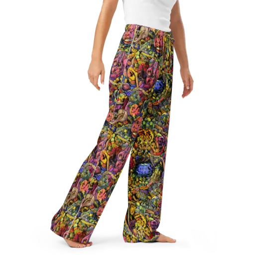 Neon Fossil Garden on a Women's Pajama Pants