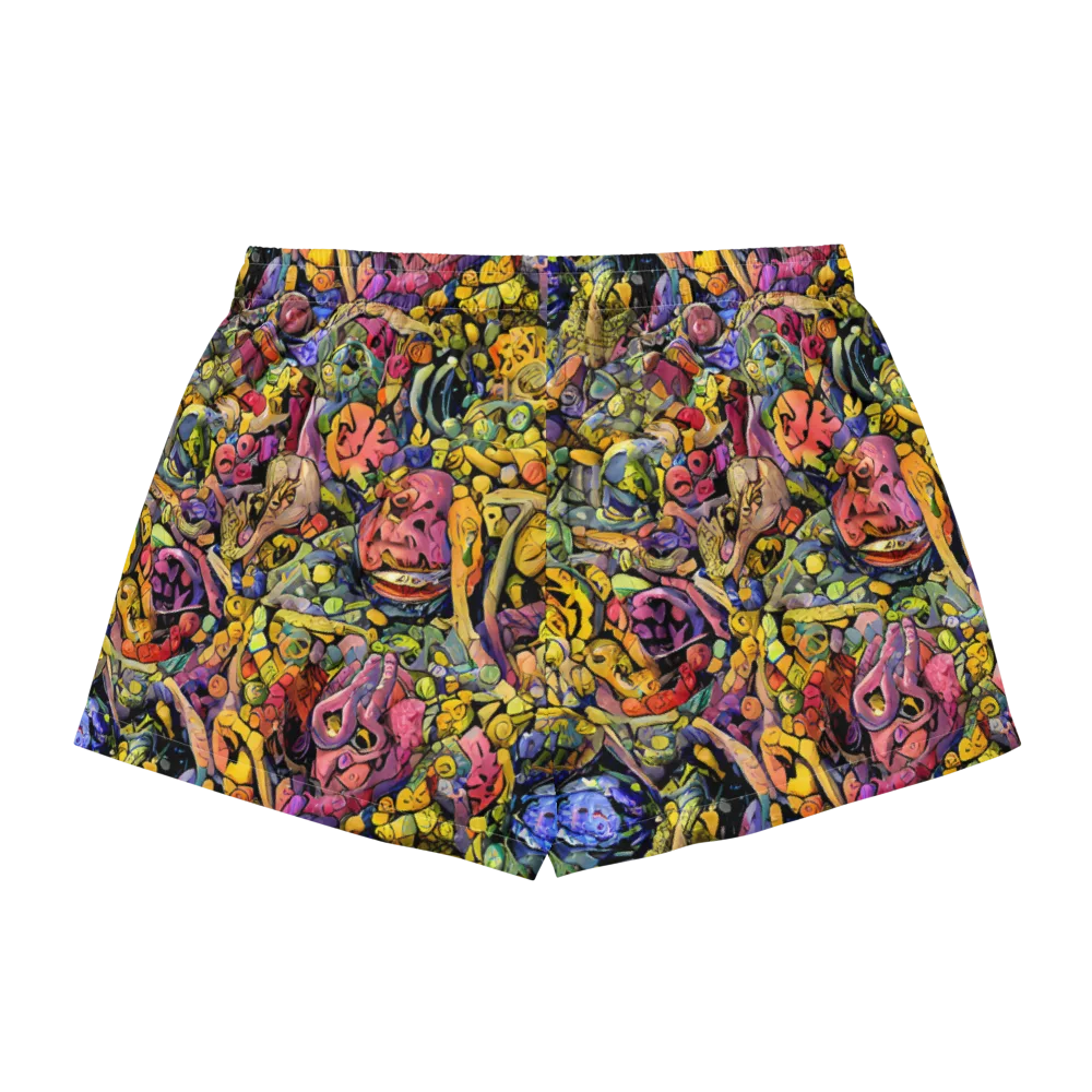 Neon Fossil Garden on Women's Pajama Shorts — Back