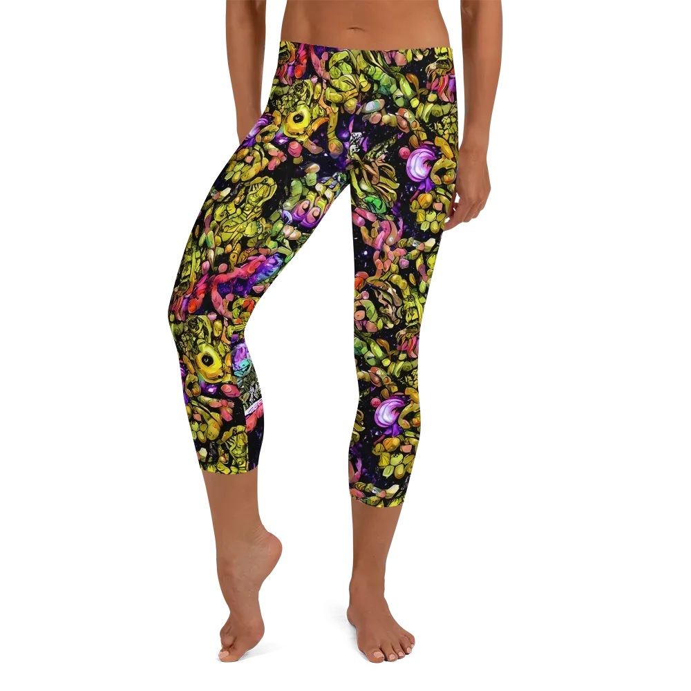 Stardust Riot on Capri Leggings — Front