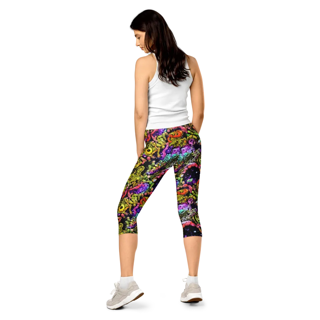 Stardust Riot on Capri Leggings — Back