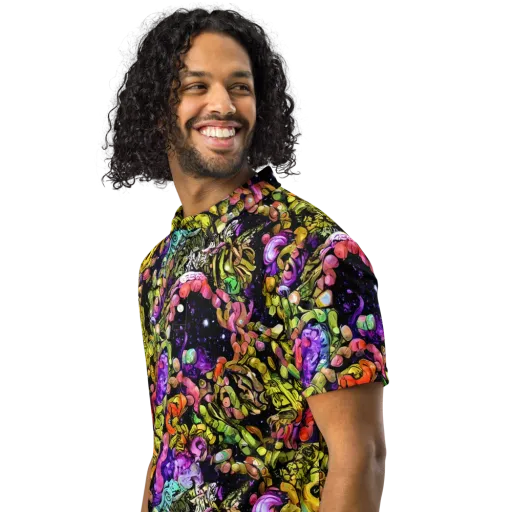 Stardust Riot on a Men's Slim Fit Polo Shirt