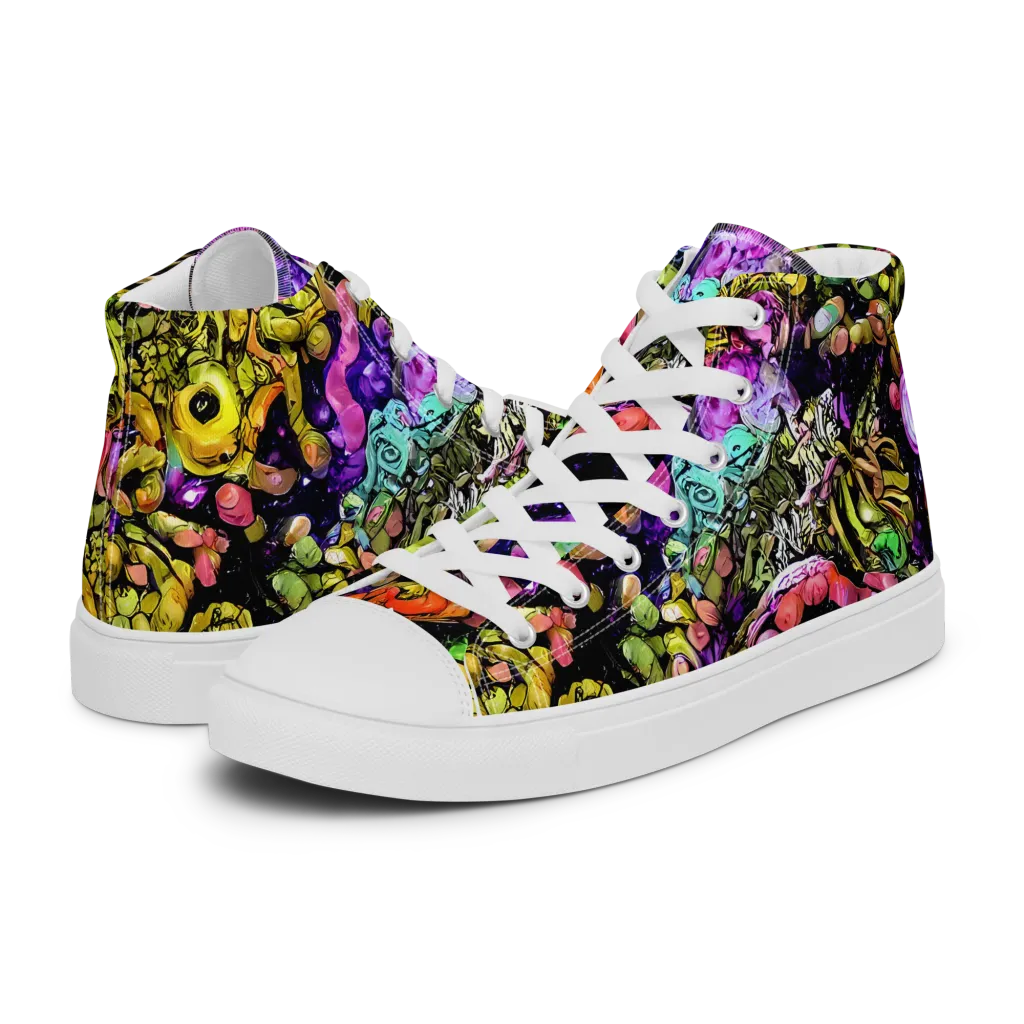 Stardust Riot on Men's High Top Canvas Shoes — Left