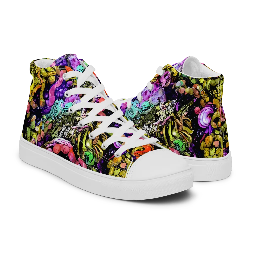 Stardust Riot on Men's High Top Canvas Shoes — Right