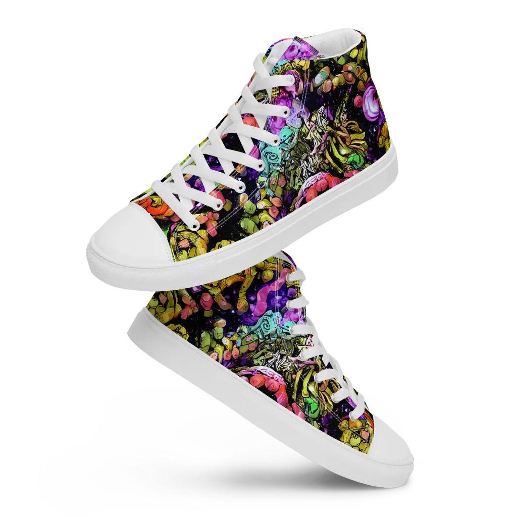 Stardust Riot on Men's High Top Canvas Shoes — Front