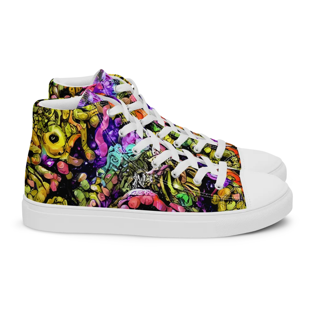 Stardust Riot on Women's High Top Canvas Shoes — Right