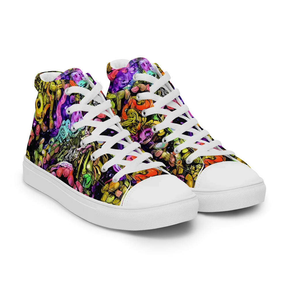 Stardust Riot on Women's High Top Canvas Shoes — Right Front