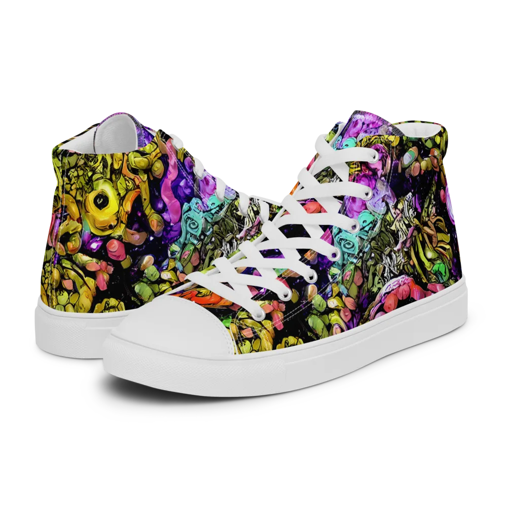 Stardust Riot on Women's High Top Canvas Shoes — Left