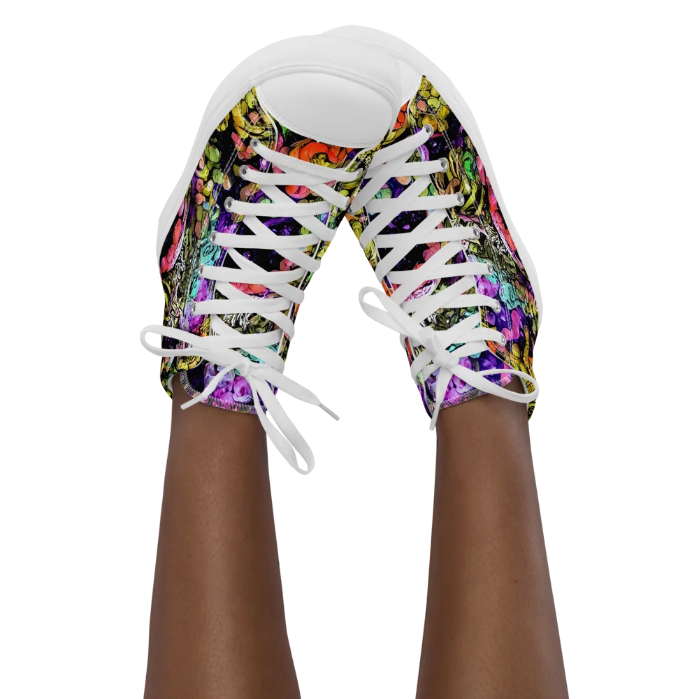 Stardust Riot on Women's High Top Canvas Shoes — Front