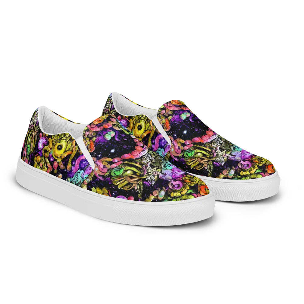 Stardust Riot on Men's Slip-On Canvas Shoes — Right Front