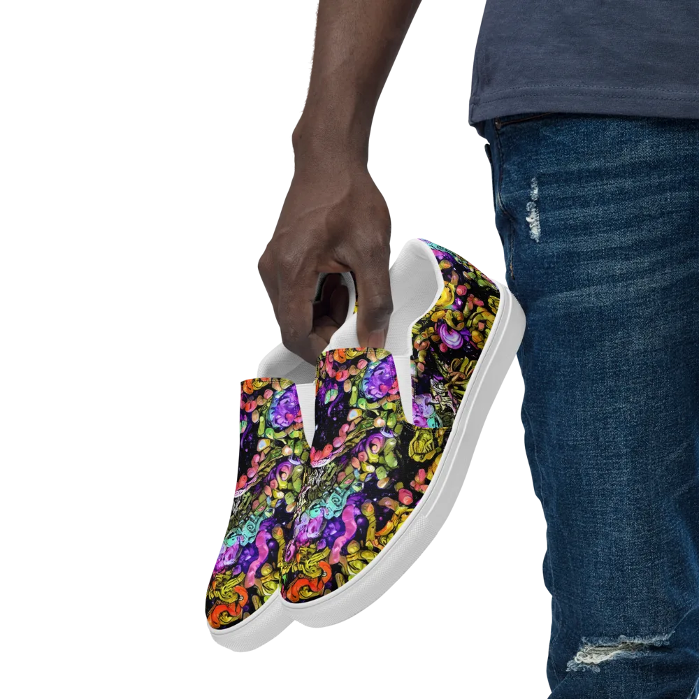 Stardust Riot on Men's Slip-On Canvas Shoes — Left Front