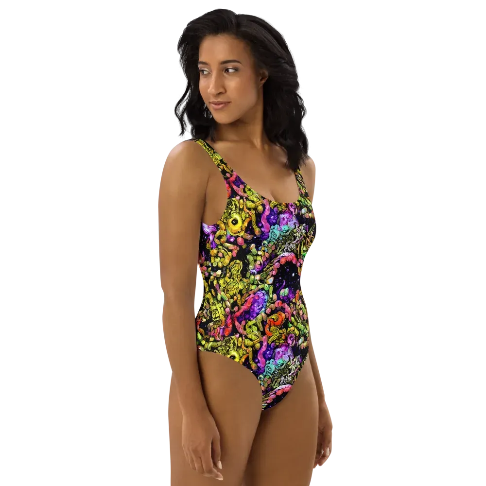 Stardust Riot on One-Piece Swimsuit — Right