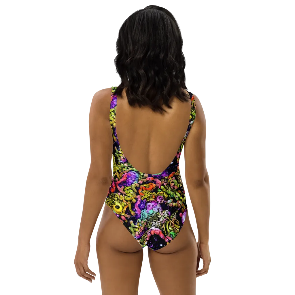 Stardust Riot on One-Piece Swimsuit — Back