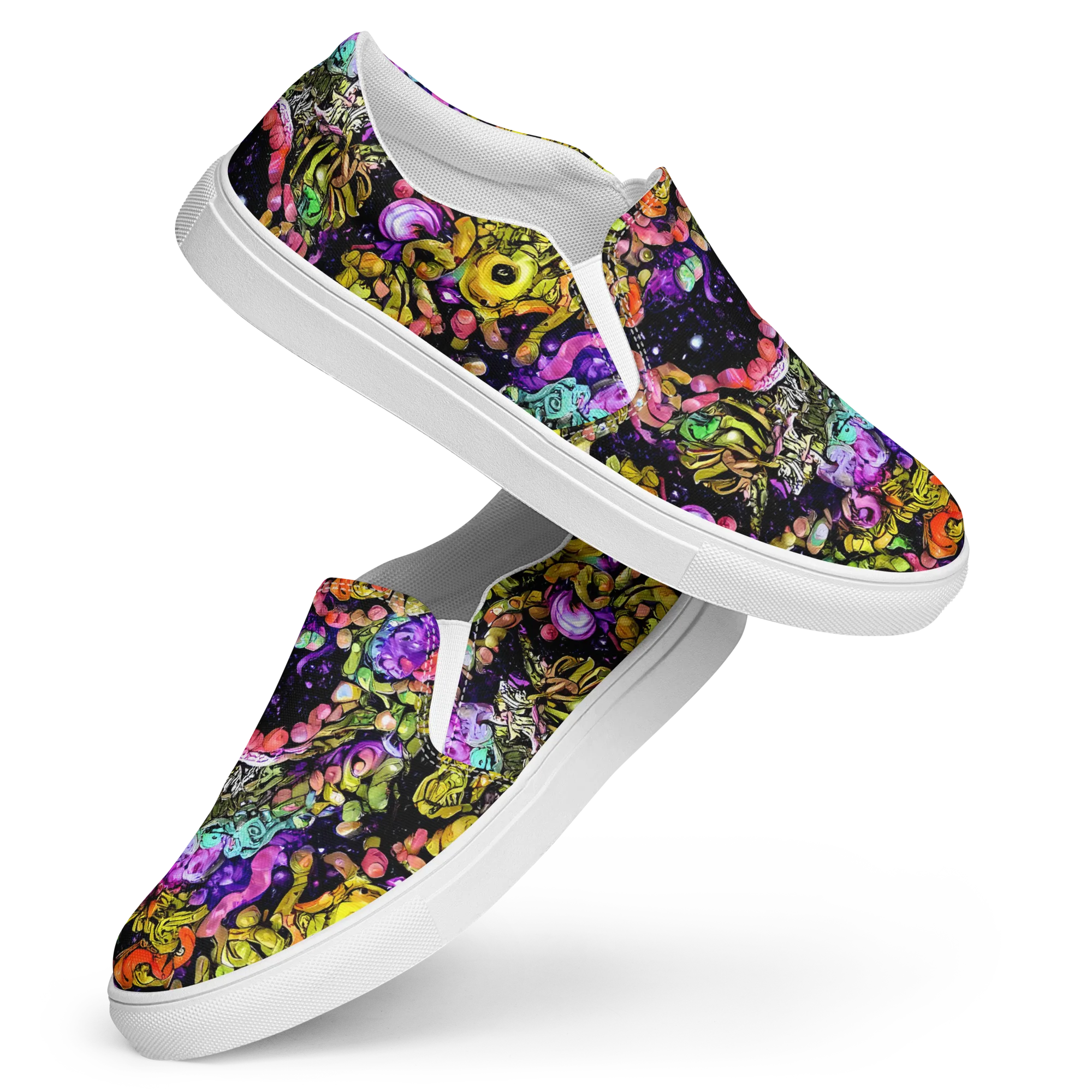 Stardust Riot on Women's Slip-On Canvas Shoes — Front