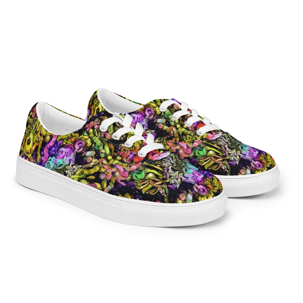 Stardust Riot on Men's Lace-Up Canvas Shoes — Right Front