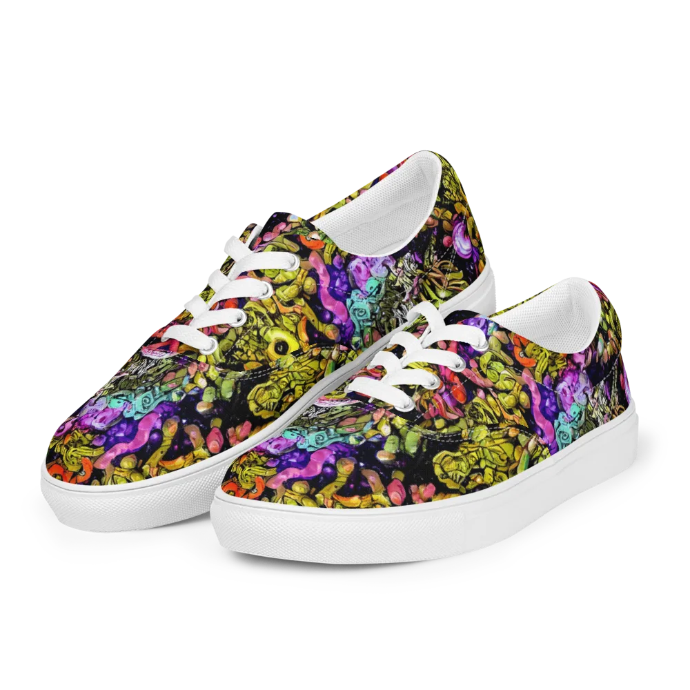 Stardust Riot on Men's Lace-Up Canvas Shoes — Left Front