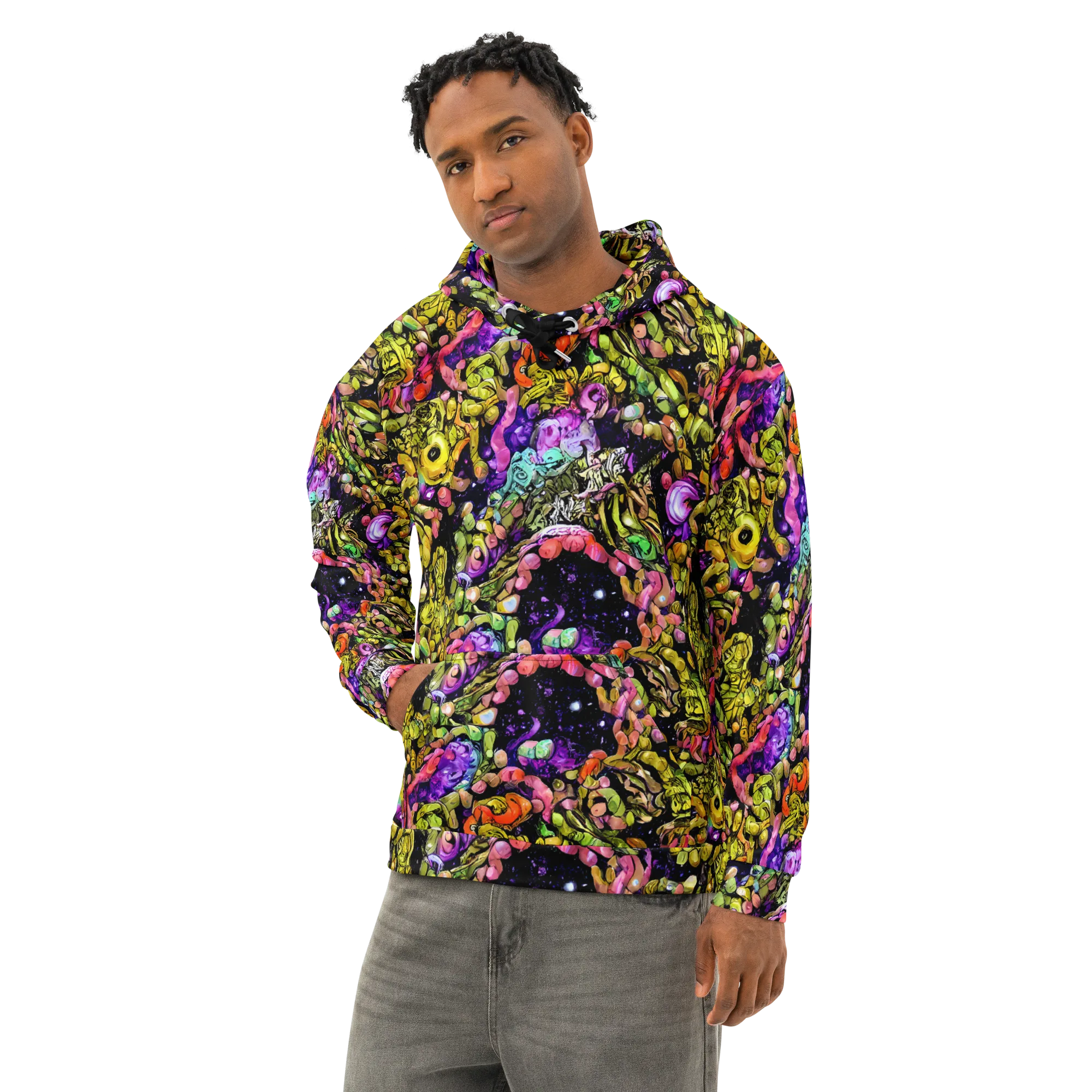 Stardust Riot on Cotton Hoodie — Left Front