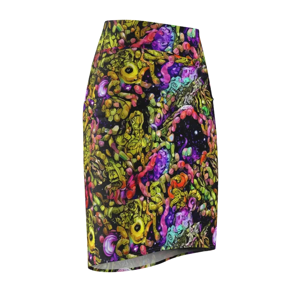 Stardust Riot on Pencil Skirt — Front Side